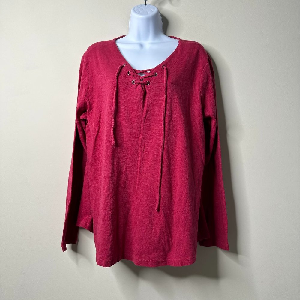 Ruff Hewn Red Long Sleeve Top Women's 1X
